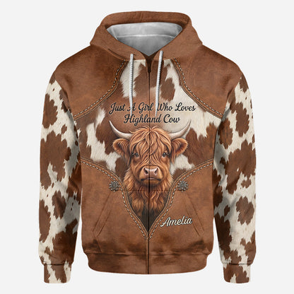 Just A Girl Who Loves Highland Cow - Personalized Highland Cow All Over Shirt