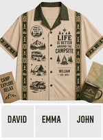 Life Is Better Around The Campsite - Personalized Camping Hawaiian Shirt