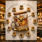 Time For Whiskey & Cigar - Personalized Whisky Acrylic Wall Clock