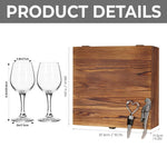 Chaos Together - Personalized Bestie Wine Glasses Set With Wooden Box