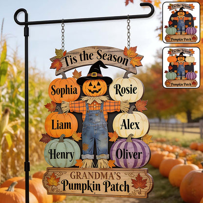 Grandma's Pumpkin Patch - Personalized Grandma Wood Sign With Stake