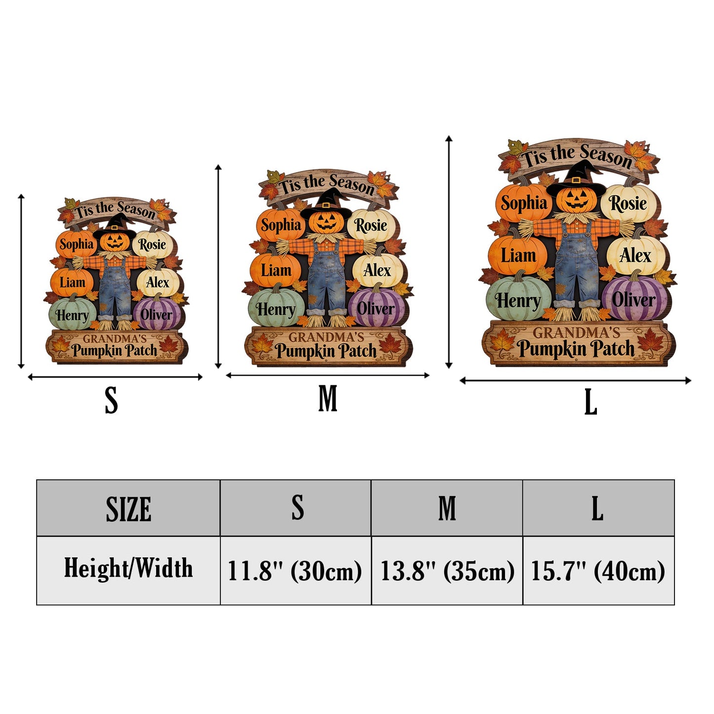 Grandma's Pumpkin Patch - Personalized Grandma Wood Sign With Stake