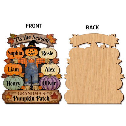 Grandma's Pumpkin Patch - Personalized Grandma Wood Sign With Stake