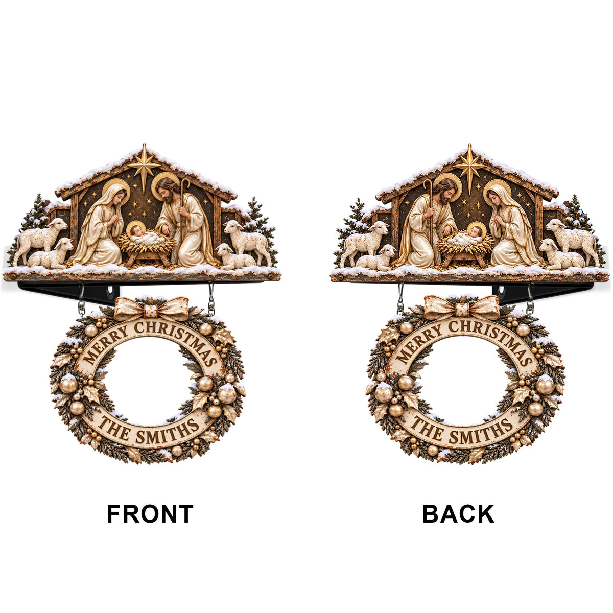 The Holy Family - Personalized Christian Wooden Wall Mount Sign