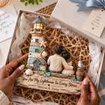 Your Are My Lighthouse In Every Storm - Personalized Couple Custom Shaped Wood Plaque