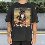 Custom Any Photo I Live Here Now - Personalized Dog Wash T-Shirt