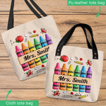 Pencil Crayon Teacher Tote Bag - Personalized Teacher Tote Bag
