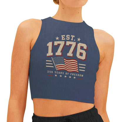 America 250th Anniversary, Birthday Gift - Personalized Birthday Crop Tank Top