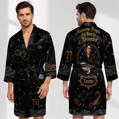 Awesome People - Personalized Horoscope Satin Robe