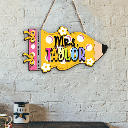 Back To School Gift for Teacher - Personalized Teacher Custom Shaped Wood Sign