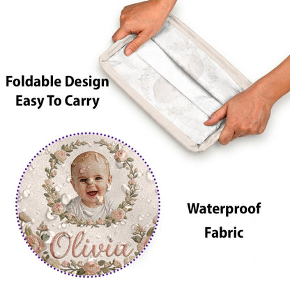 Baby Organization, Nursery, Newborn Keepsake - Personalized Newborn Rectangle Storage Basket