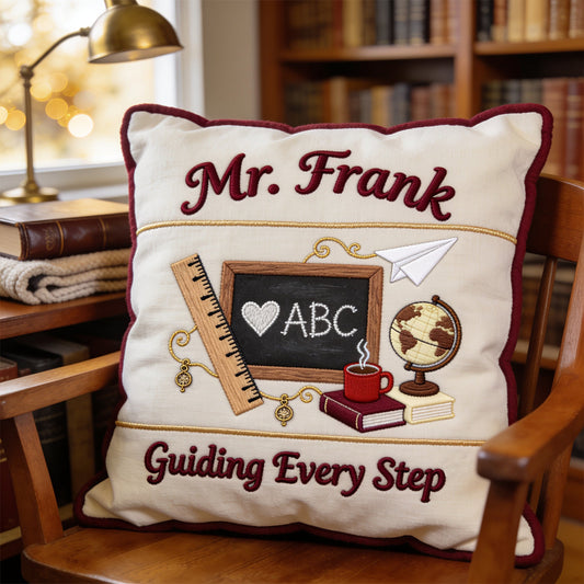 Vintage Teacher - Personalized Teacher Faux Fur Square Pillow