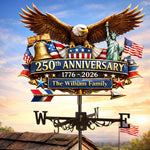 250th Anniversary, Eagle 250 Years of Freedom - Personalized Patriot Weather Vane
