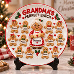 Grandma's Perfect Batch - Personalized Grandma Ceramic Round Plate