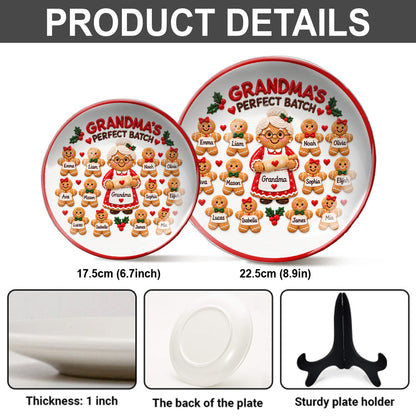 Grandma's Perfect Batch - Personalized Grandma Ceramic Round Plate