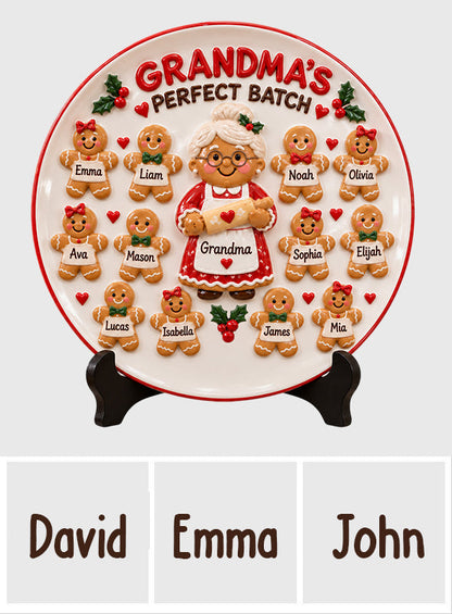 Grandma's Perfect Batch - Personalized Grandma Ceramic Round Plate