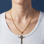 Semi Truck Cross - Personalized Trucker Shaped Metal Pendant Necklace
