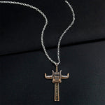 Semi Truck Cross - Personalized Trucker Shaped Metal Pendant Necklace