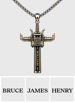 Semi Truck Cross - Personalized Trucker Shaped Metal Pendant Necklace