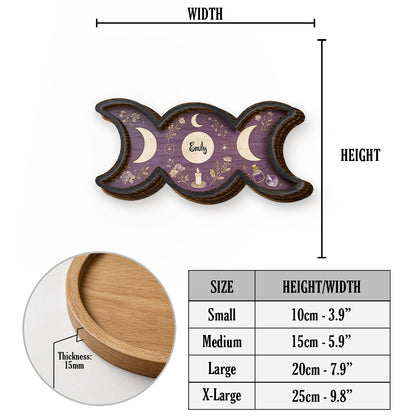 Tripple Moon - Personalized Witch Wood Tray