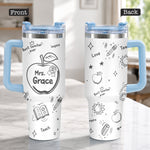 Back To School - Personalized Teacher Tumbler With Handle