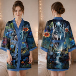 Strong Wolf - Personalized Wolf Satin Robe