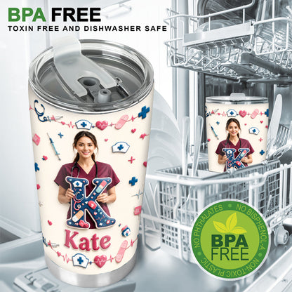 Tired Nurse - Personalized Nurse Tumbler