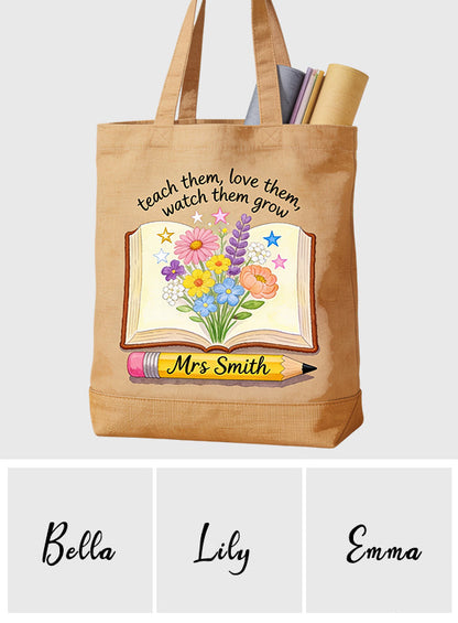 Teacher Gifts Boho Kraft - Personalized Teacher Tote Bag