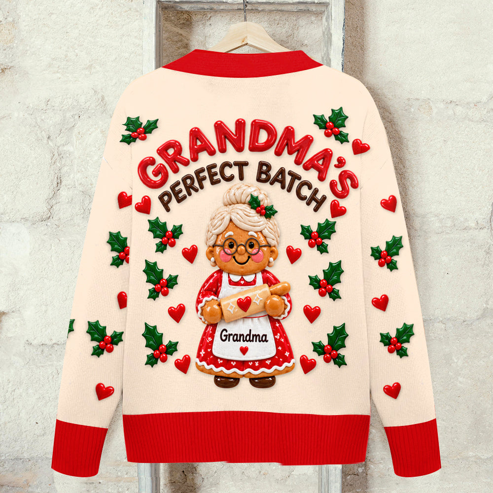 Grandma's Perfect Batch - Personalized Grandma Cardigan Sweater