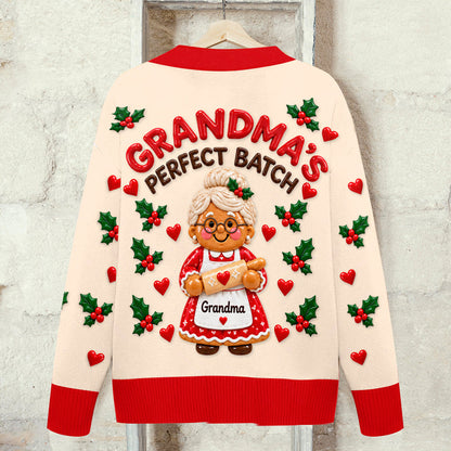 Grandma's Perfect Batch - Personalized Grandma Cardigan Sweater
