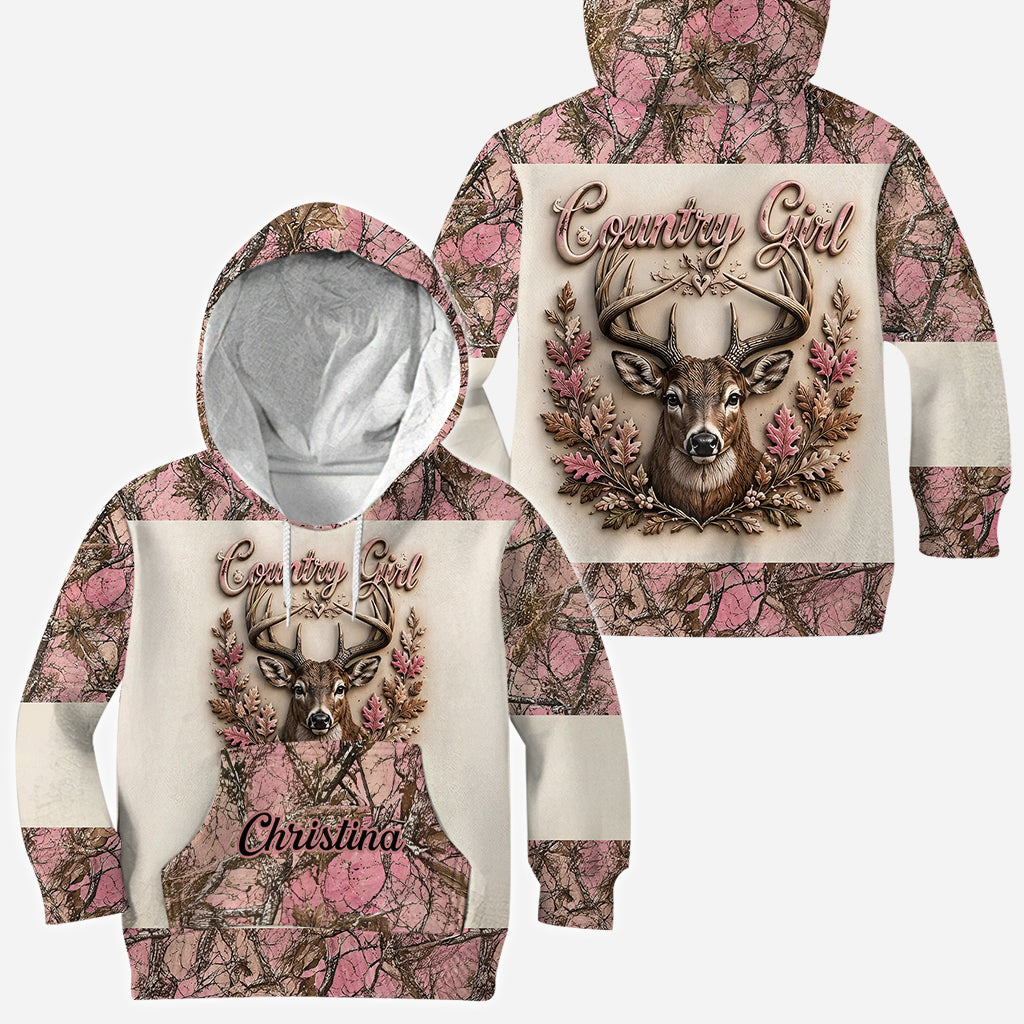 Country Girl - Personalized Hunting All Over Shirt