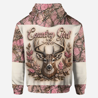 Country Girl - Personalized Hunting All Over Shirt