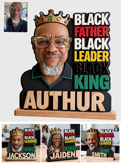 Custom Any Photo The Legend Gift For Dad/Grandpa - Personalized Father 2 Layered Big Freestanding