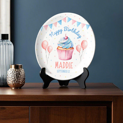 Birthday Gift - Personalized Birthday Ceramic Round Plate