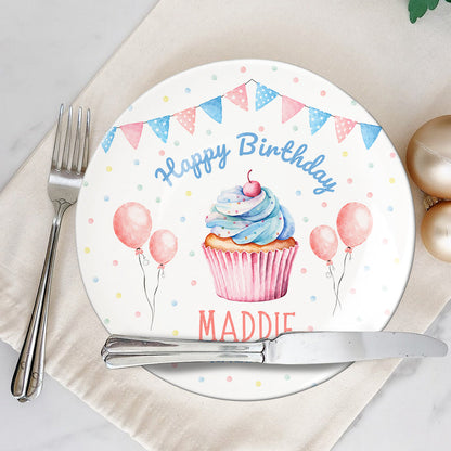 Birthday Gift - Personalized Birthday Ceramic Round Plate