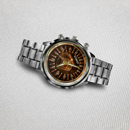 Whiskey and Cigar, Gift for Men - Personalized Whisky Hand Watch