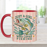 Just A Girl Who Loves Fishing - Personalized Fishing Accent Mug With Gift Box