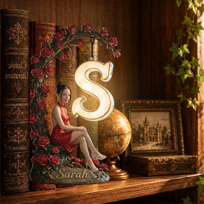 Any Photo With Initial Lamp - Personalized Self Love Bookshelf Lamp