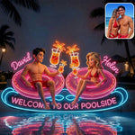 Welcome To Our Poolside - Personalized Couple Neon LED Light Sign
