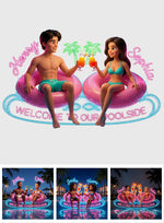 Welcome To Our Poolside - Personalized Couple Neon LED Light Sign