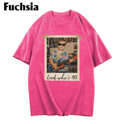 Birthday Gift - Personalized Birthday Washed T-Shirt