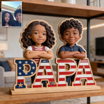 Father's Day Gift - Personalized Father 2 Layered Big Freestanding
