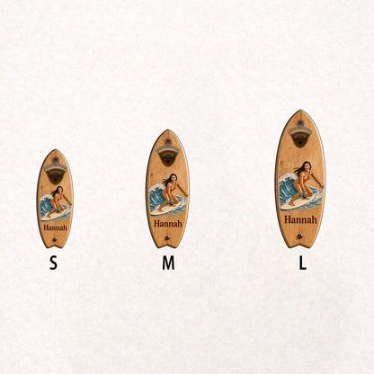 Beach Lover - Personalized Surfing Wall Bottle Opener