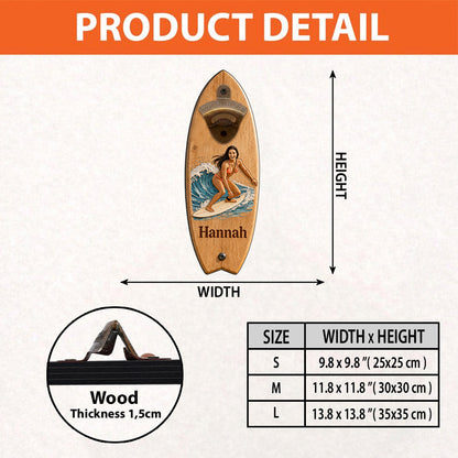 Beach Lover - Personalized Surfing Wall Bottle Opener