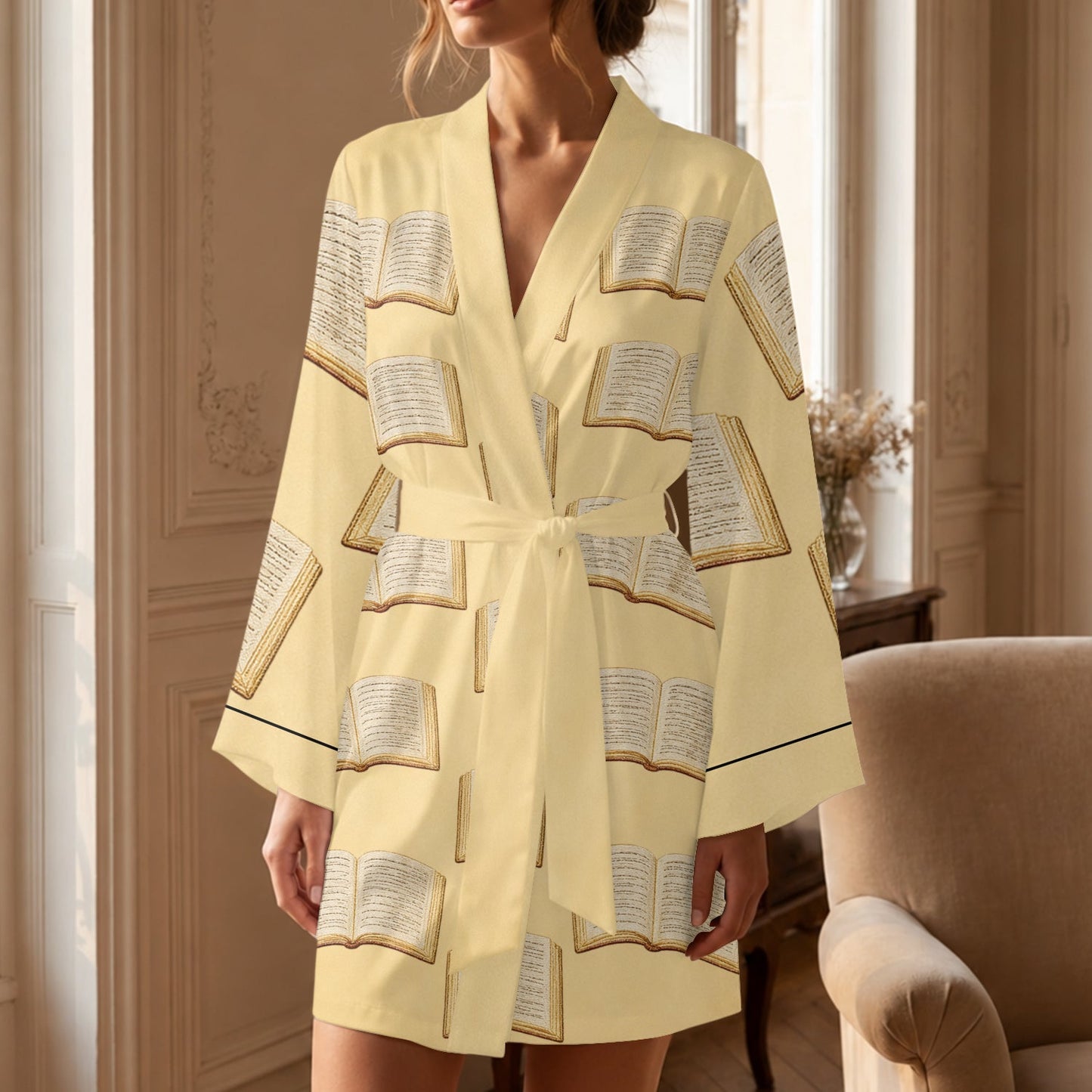 Just A Girl Who Loves Reading Books - Personalized Book Satin Robe