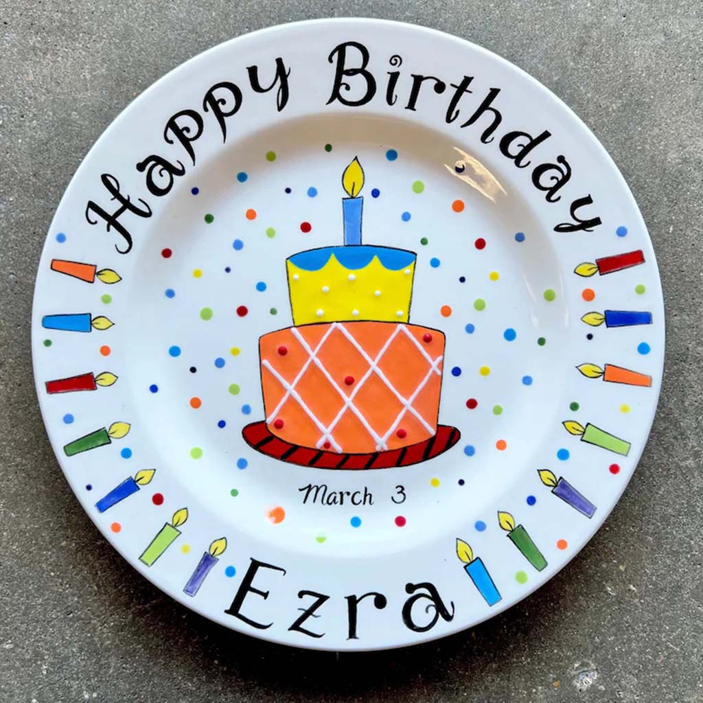 Birthday Gift - Personalized Birthday Ceramic Round Plate
