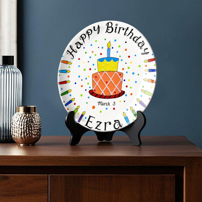Birthday Gift - Personalized Birthday Ceramic Round Plate