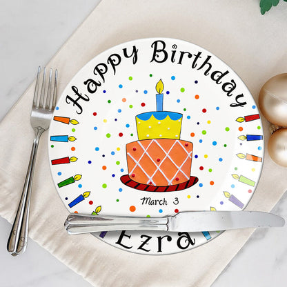 Birthday Gift - Personalized Birthday Ceramic Round Plate