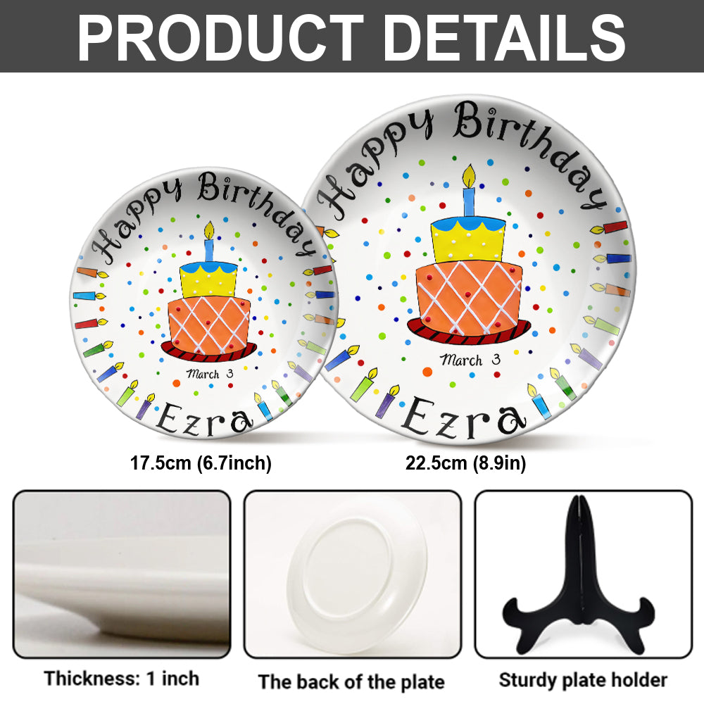 Birthday Gift - Personalized Birthday Ceramic Round Plate