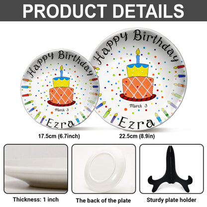 Birthday Gift - Personalized Birthday Ceramic Round Plate